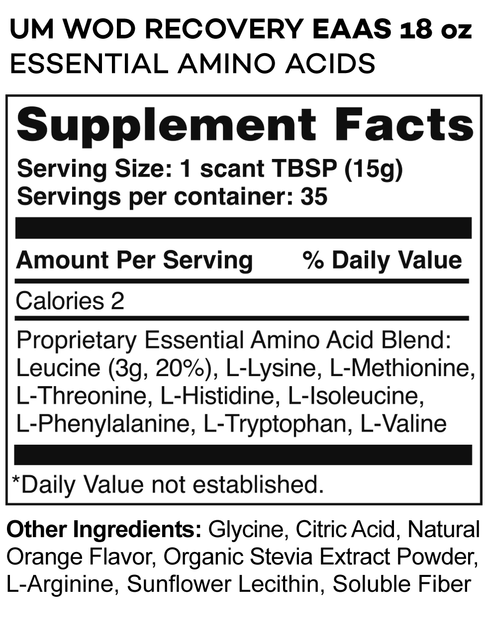 WOD RECOVERY EAAS - ORANGE - 18OZ